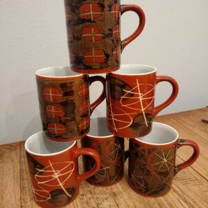VINTAGE MCM TAKAHASHI Mugs Set of 6